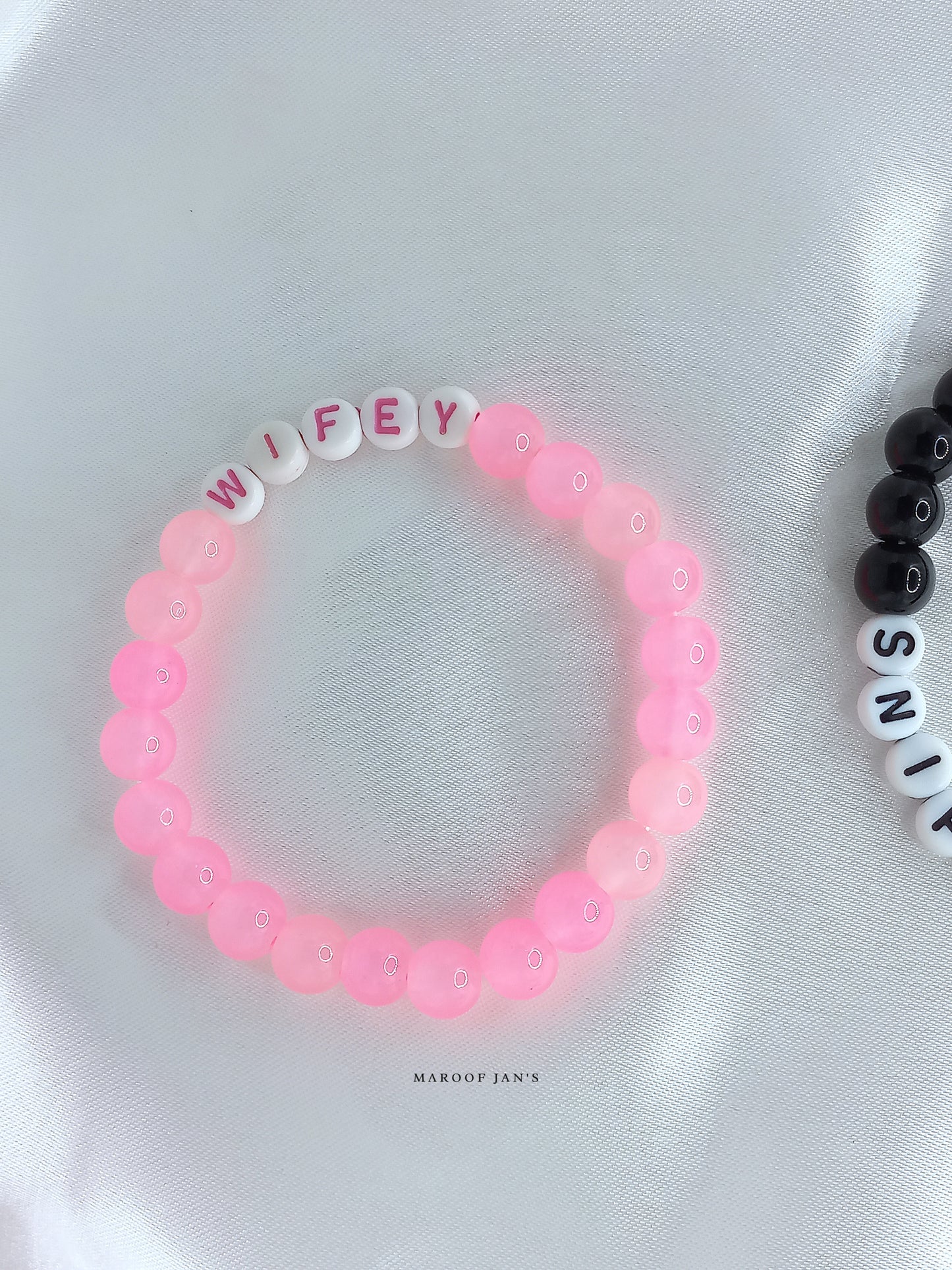 Sniper Wifey Black Pink Couple Bracelets Duo