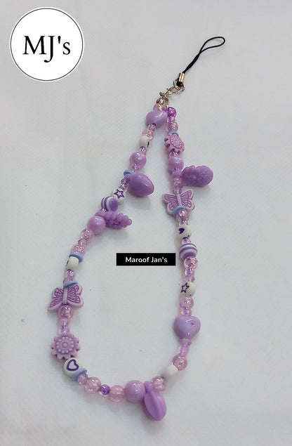 Cute And Trendy Beaded Mobile Phone Strap Or Charm